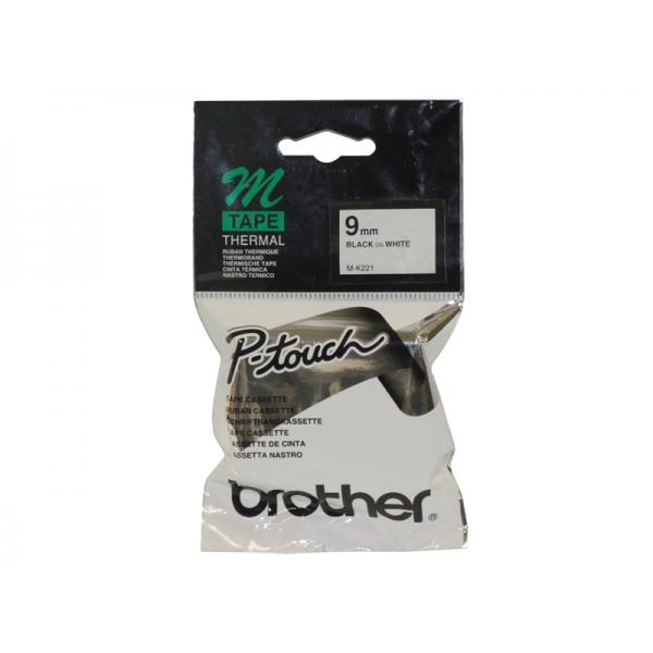 Nastro Laminato per Etichettatrici Brother MK221 Bianco Nero 9 mm x 8 m
