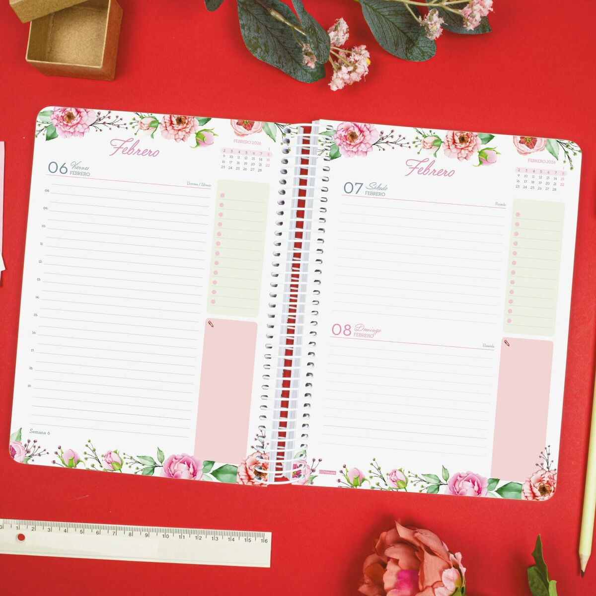 Agenda Finocam CLOE A5 15,5 x 21,2 cm Verde 2026 - Image 3