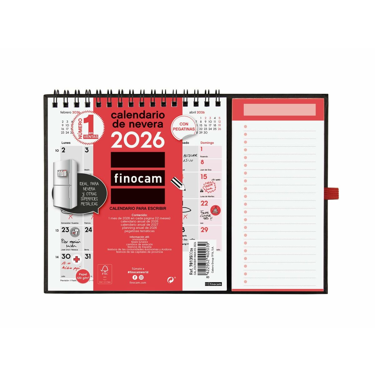 Calendario da parete Finocam Carta 14 x 15 cm