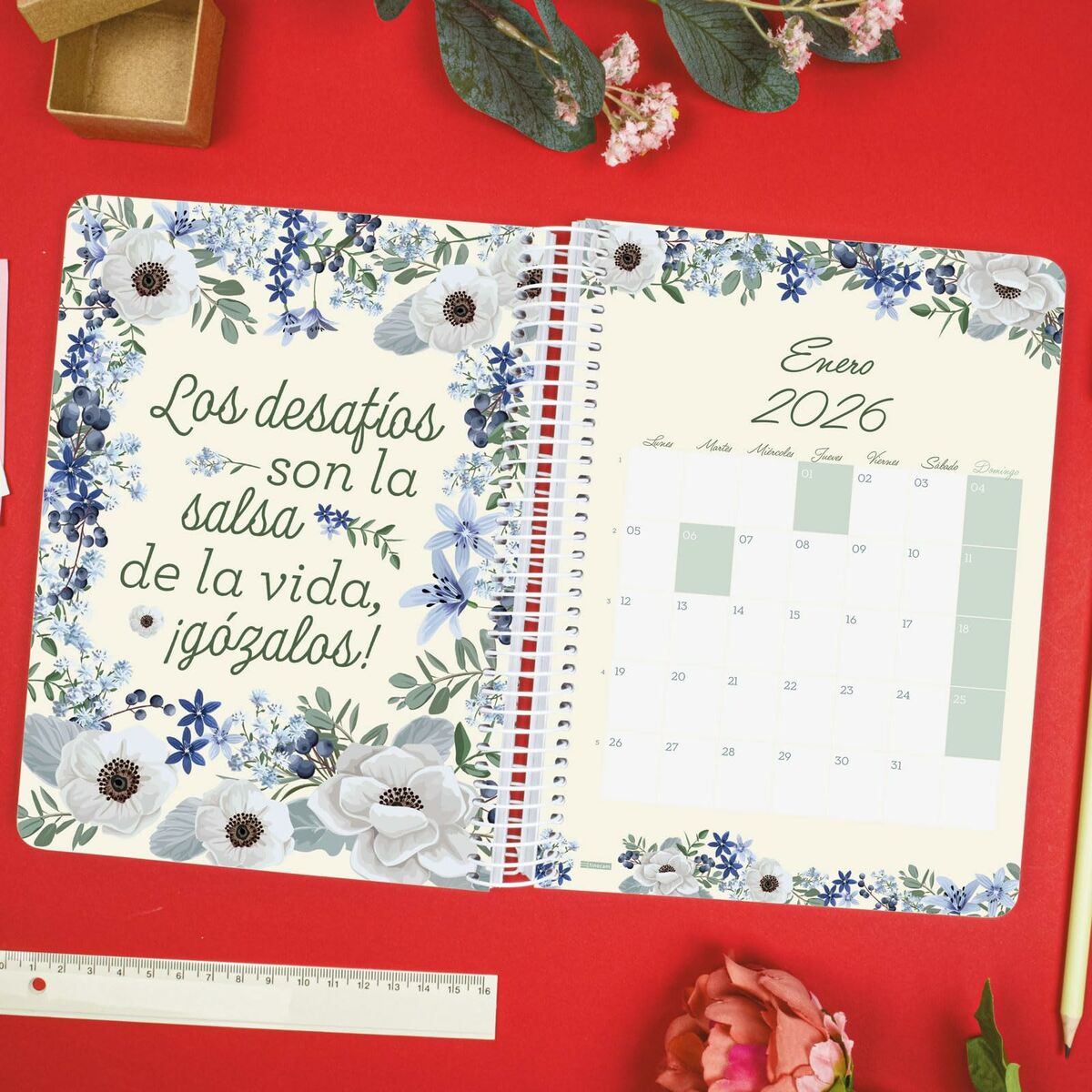 Agenda Finocam CLOE A5 15,5 x 21,2 cm Verde 2026 - Image 4