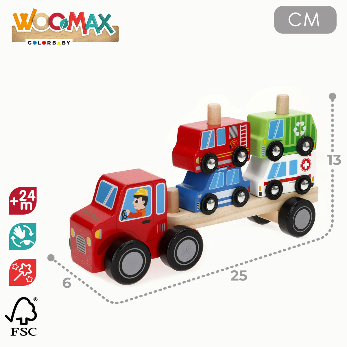 Camion Porta-veicoli e Macchinine 25 x 13 x 6 cm (6 Unità) - Image 5