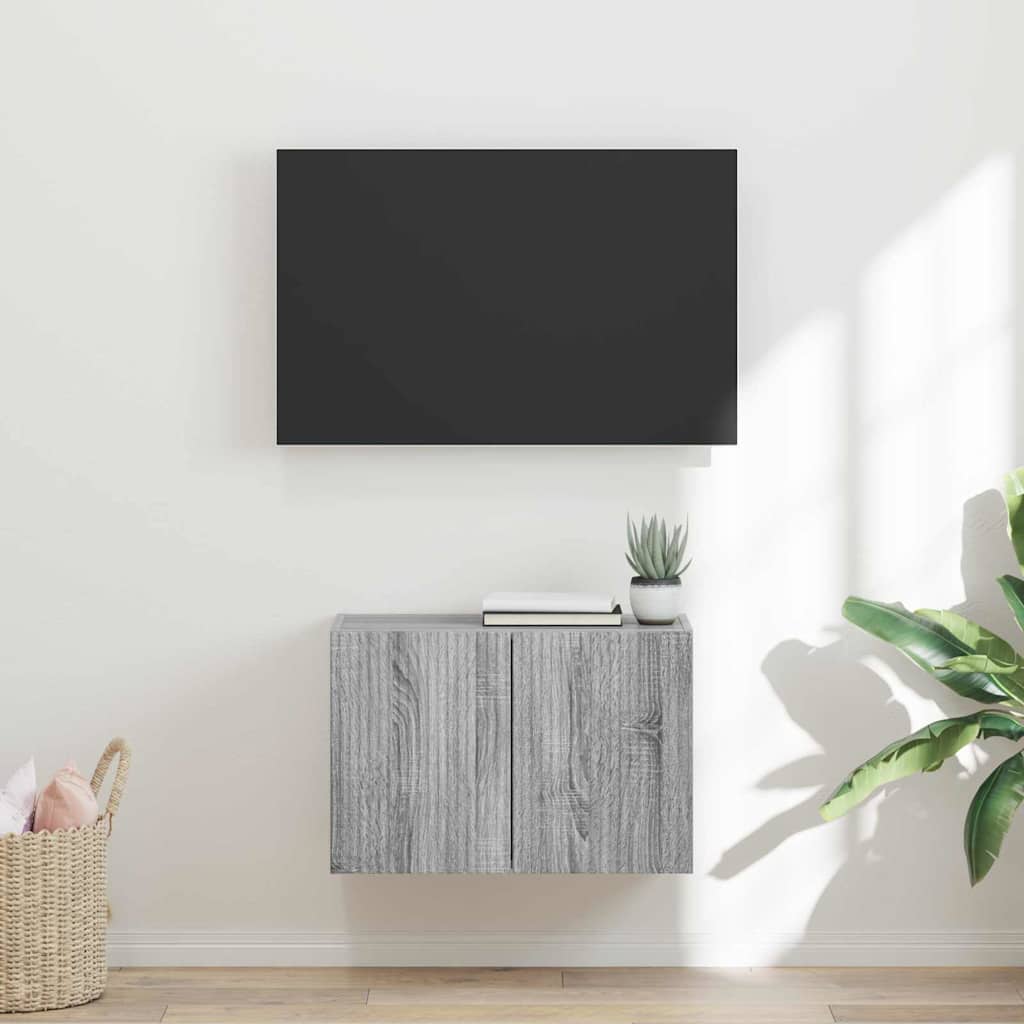 vidaXL Meuble TV mural Gris Sonoma 59,5 x 31 x 40 cm Bois d'ingénierie