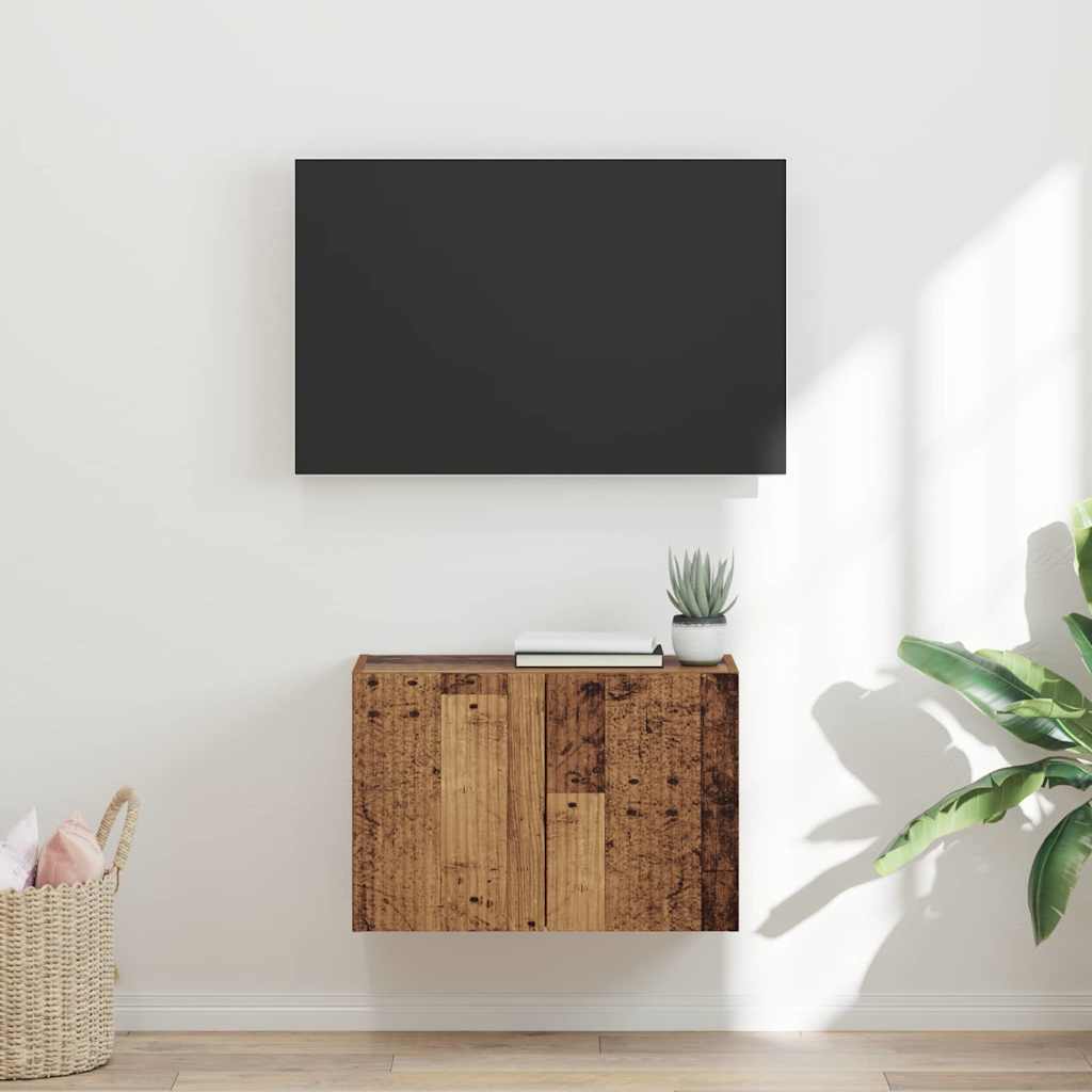 vidaXL Meuble TV mural Bois Ancien 59,5 x 31 x 40 cm Bois d'ingénierie