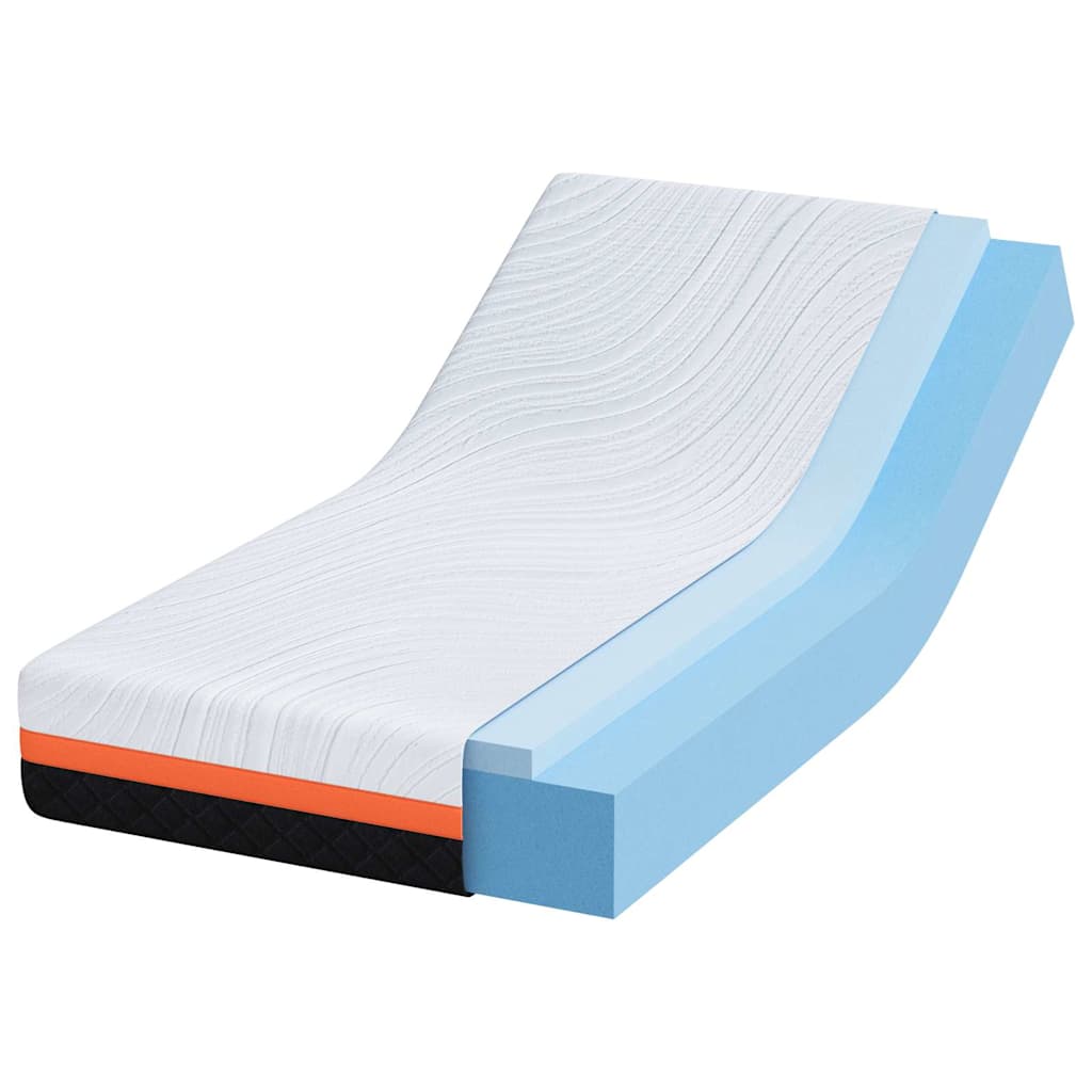 vidaXL Matelas Blanc et Gris 80 x 160 cm Mousse à mémoire de gel - Image 3