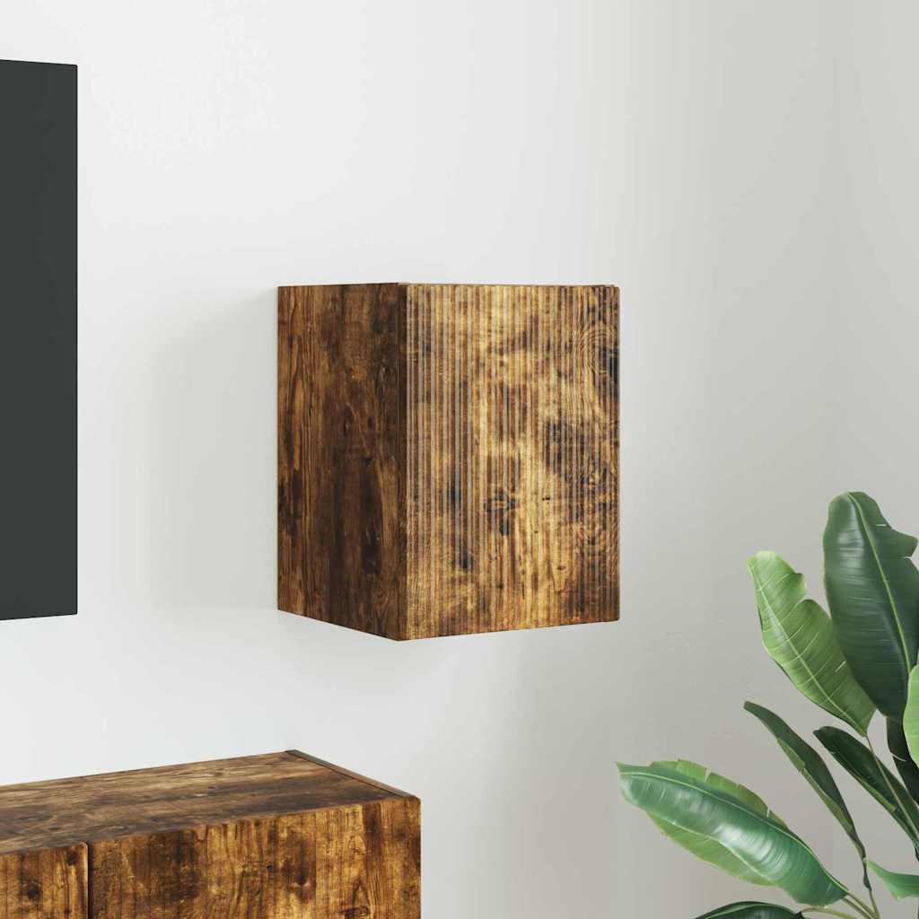 vidaXL Meuble TV mural Chêne fumé 30 x 31 x 40 cm Bois d'ingénierie