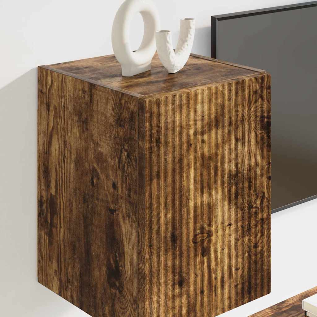 vidaXL Meuble TV mural Chêne fumé 30 x 31 x 40 cm Bois d'ingénierie - Image 4