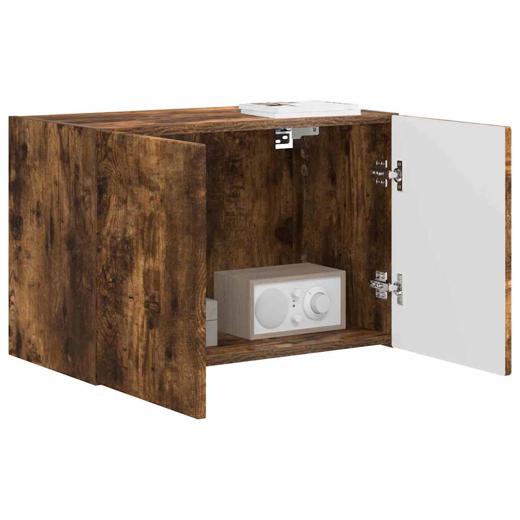 vidaXL Meuble TV mural Chêne fumé 59,5 x 31 x 40 cm Bois d'ingénierie - Image 3