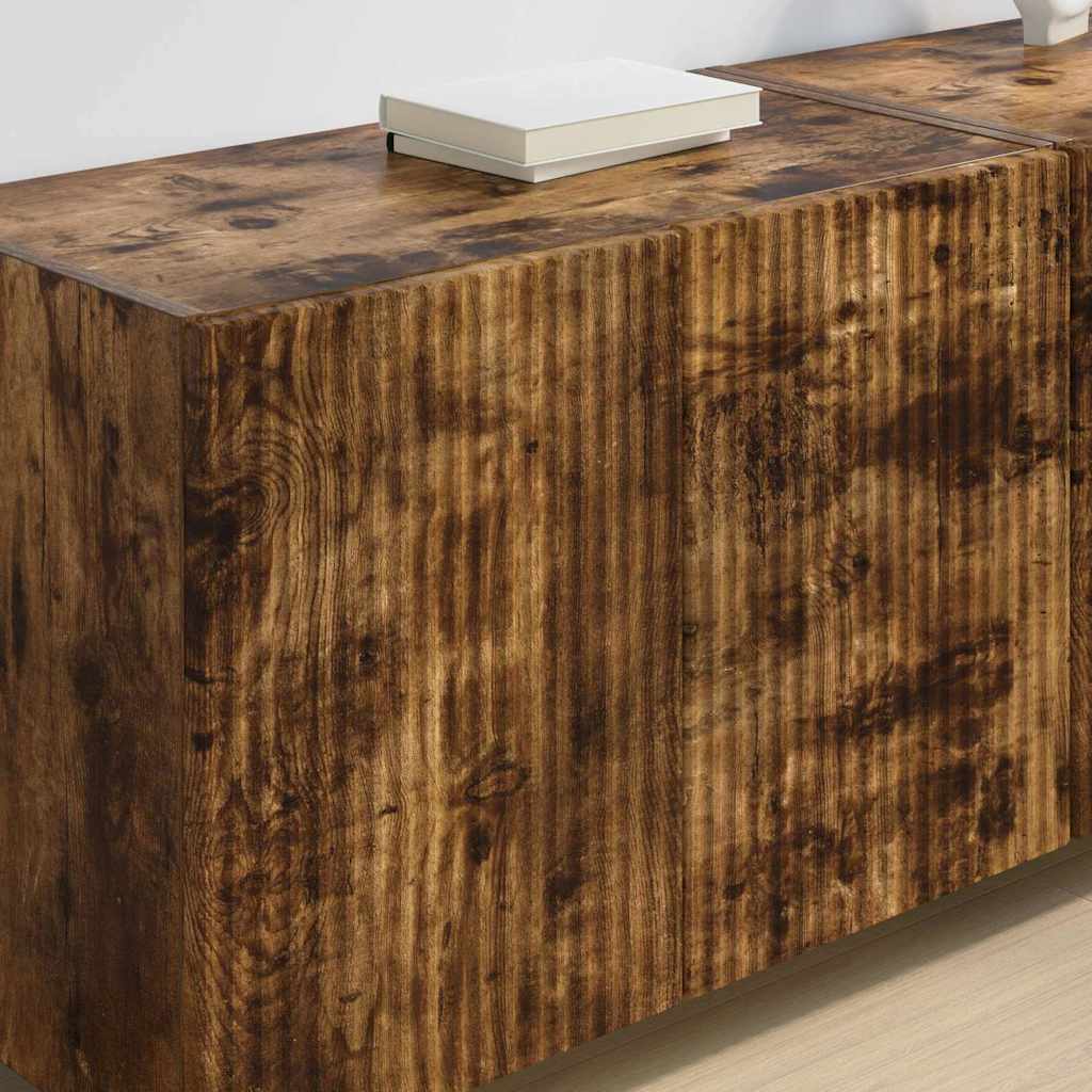 vidaXL Meuble TV mural Chêne fumé 59,5 x 31 x 40 cm Bois d'ingénierie - Image 4