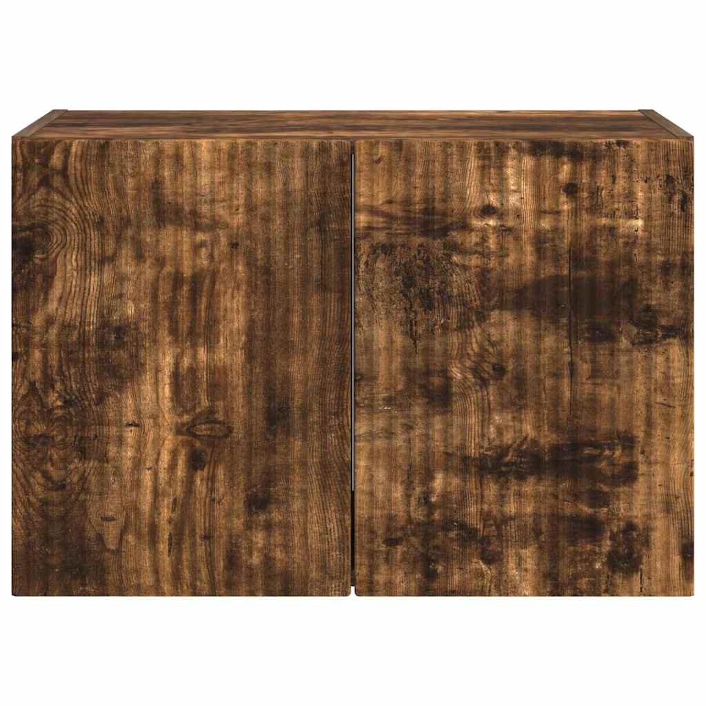 vidaXL Meuble TV mural Chêne fumé 59,5 x 31 x 40 cm Bois d'ingénierie - Image 6