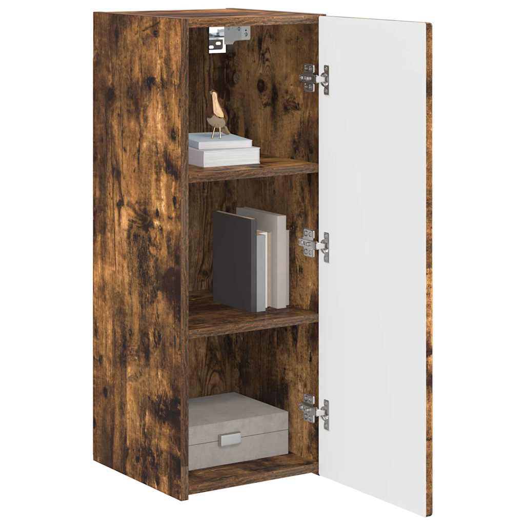 vidaXL Meuble TV mural Chêne fumé 30 x 31 x 80 cm Bois d'ingénierie - Image 3