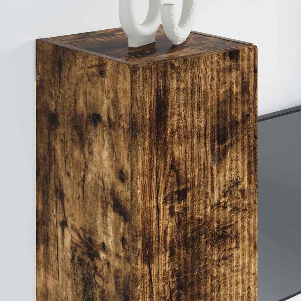 vidaXL Meuble TV mural Chêne fumé 30 x 31 x 80 cm Bois d'ingénierie - Image 4