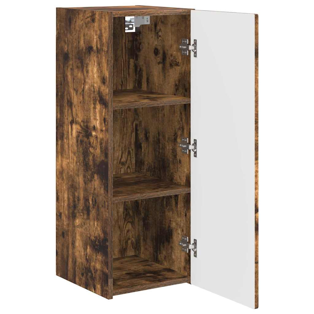 vidaXL Meuble TV mural Chêne fumé 30 x 31 x 80 cm Bois d'ingénierie - Image 5