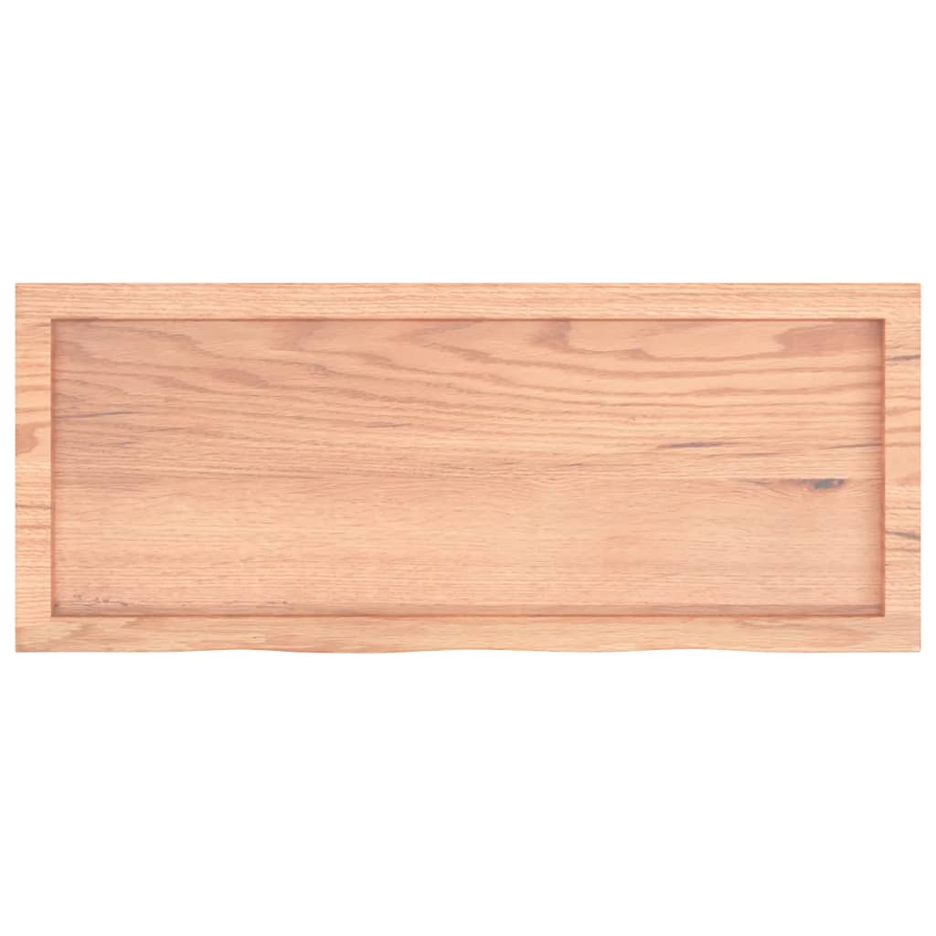 vidaXL Tablero mesa madera roble tratada marrón claro 100x40x(2-6) cm - Image 4