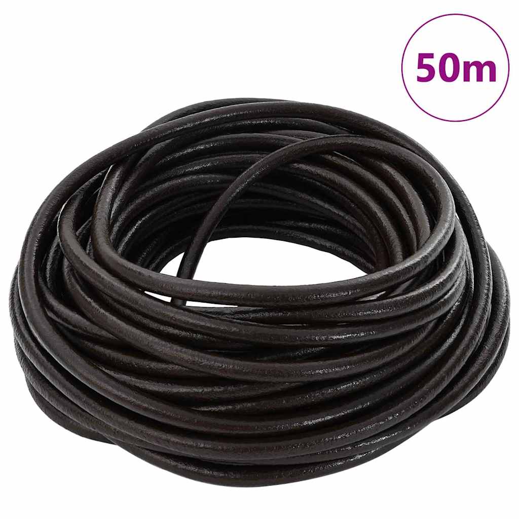 vidaXL Leder Schnur Dunkelbraun Ø4 mm x 50 m Leder