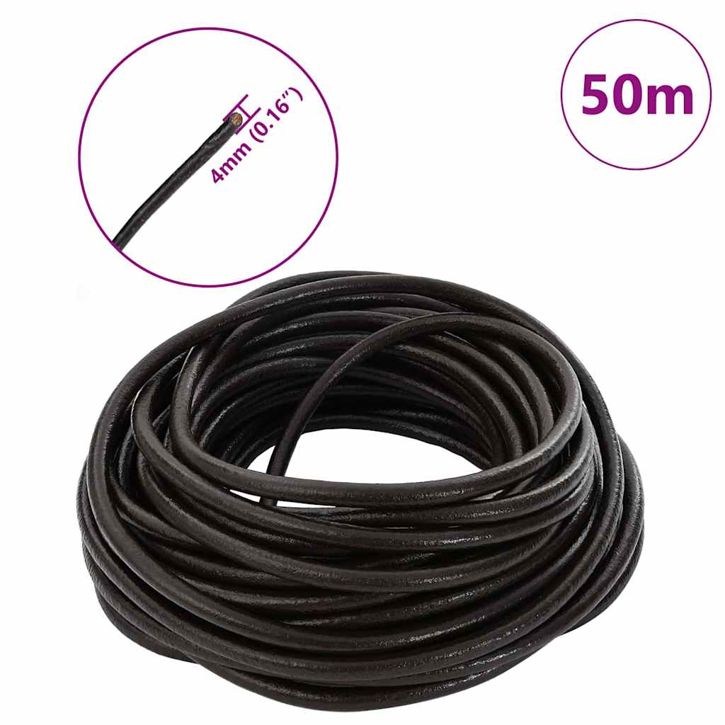 vidaXL Leder Schnur Dunkelbraun Ø4 mm x 50 m Leder - Image 6