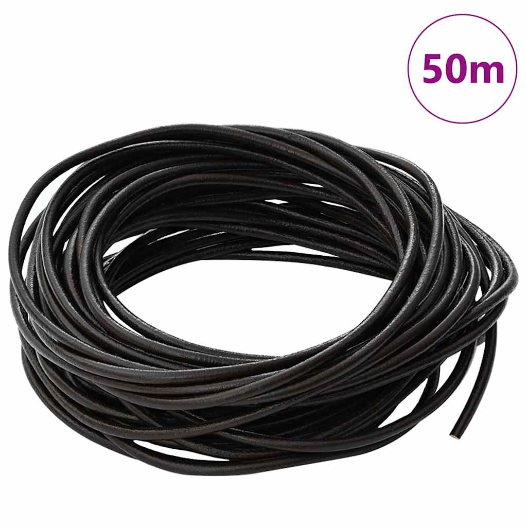 vidaXL Leder Schnur Dunkelbraun Ø3 mm x 50 m Leder