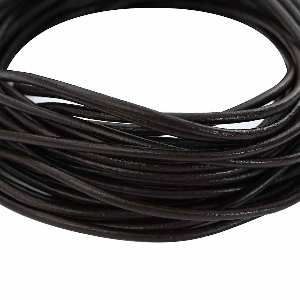 vidaXL Leder Schnur Dunkelbraun Ø3 mm x 50 m Leder - Image 3