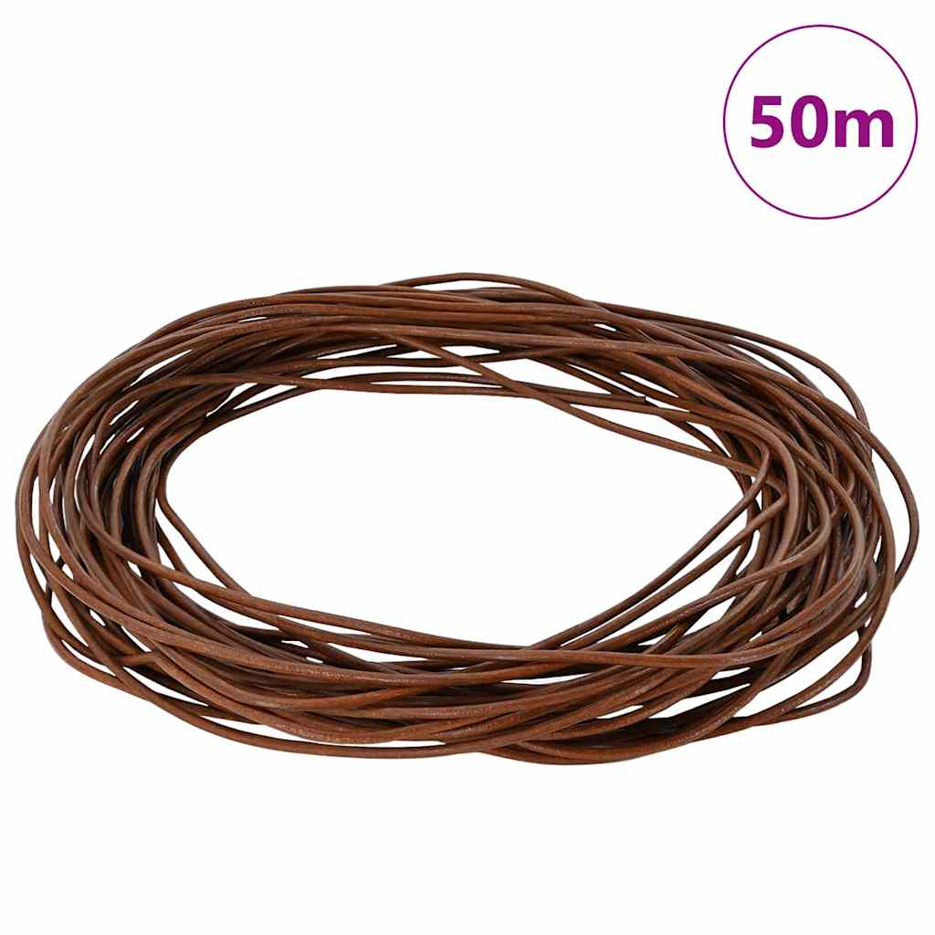 vidaXL Leder Schnur Hellbraun Ø1,5 mm x 50 m Leder