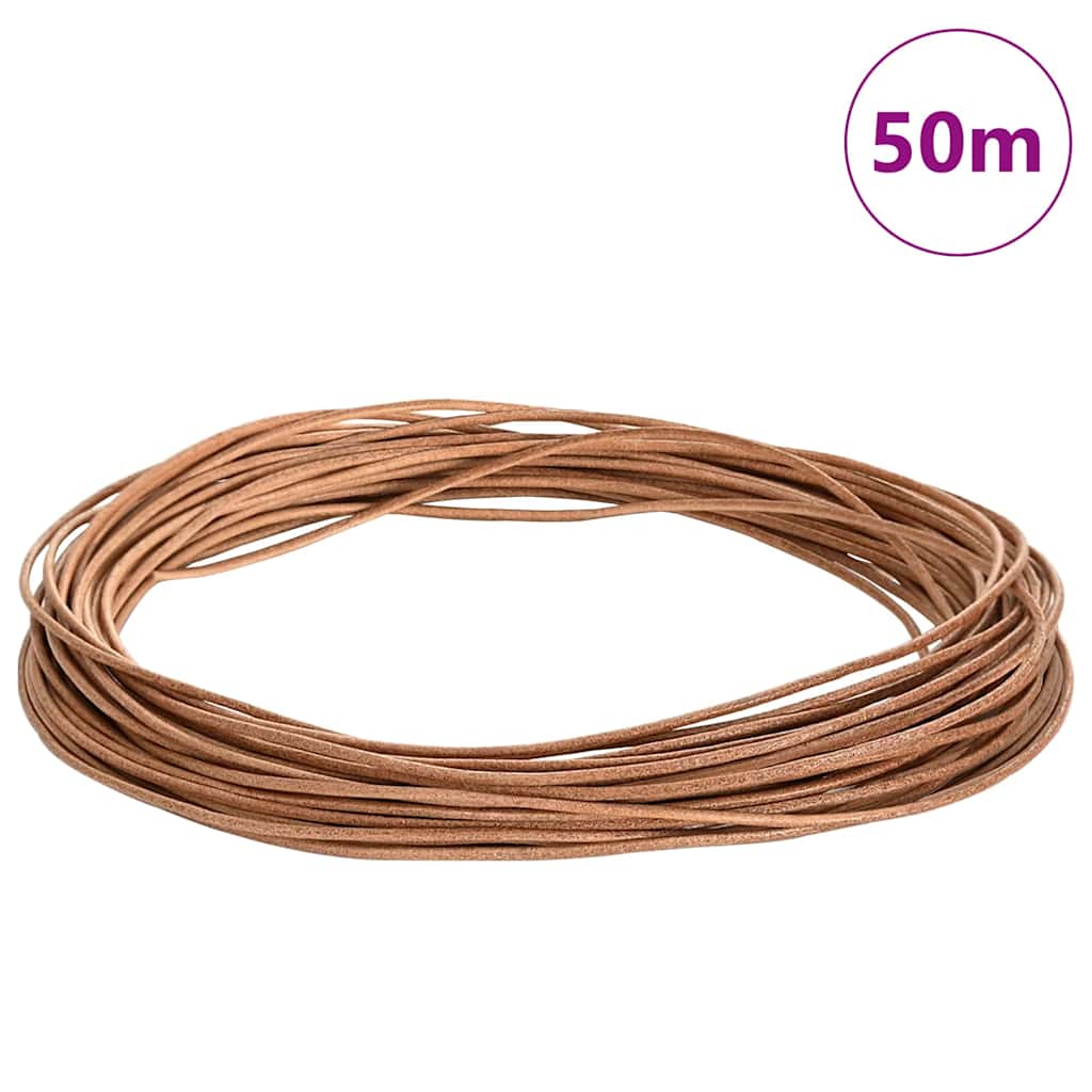 vidaXL Leder Schnur Braun Ø2 mm x 50 m Leder
