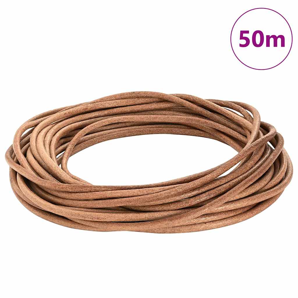 vidaXL Leder Schnur Braun Ø5 mm x 50 m Leder