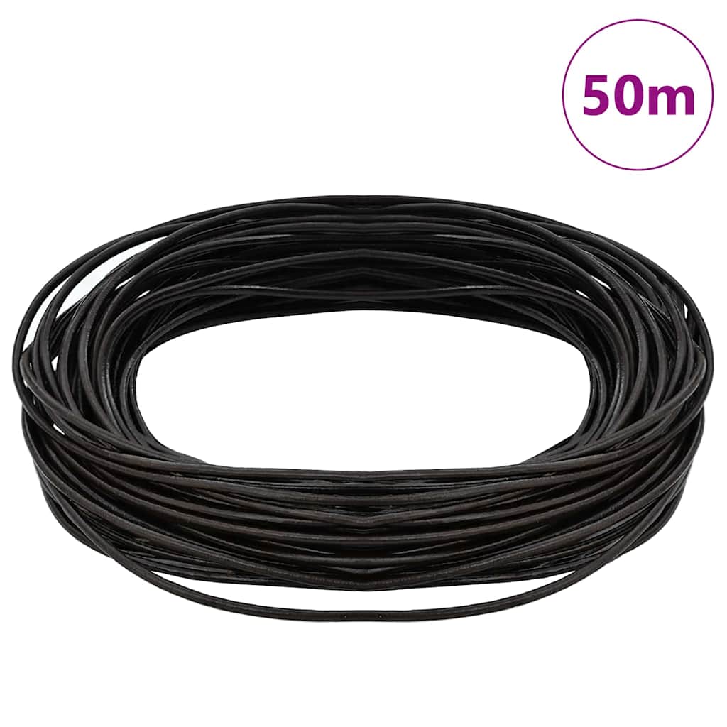 vidaXL Leder Schnur Dunkelbraun Ø1 mm x 50 m Leder