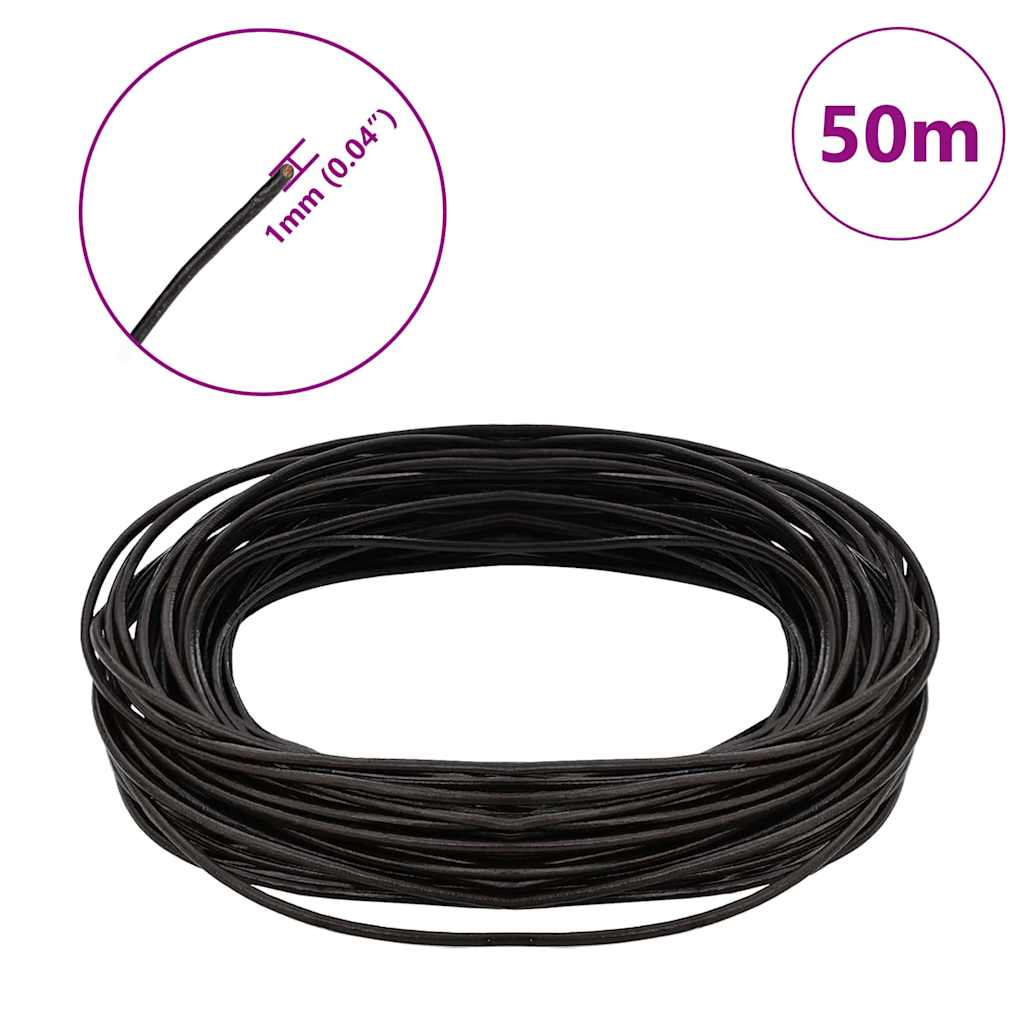 vidaXL Leder Schnur Dunkelbraun Ø1 mm x 50 m Leder - Image 6