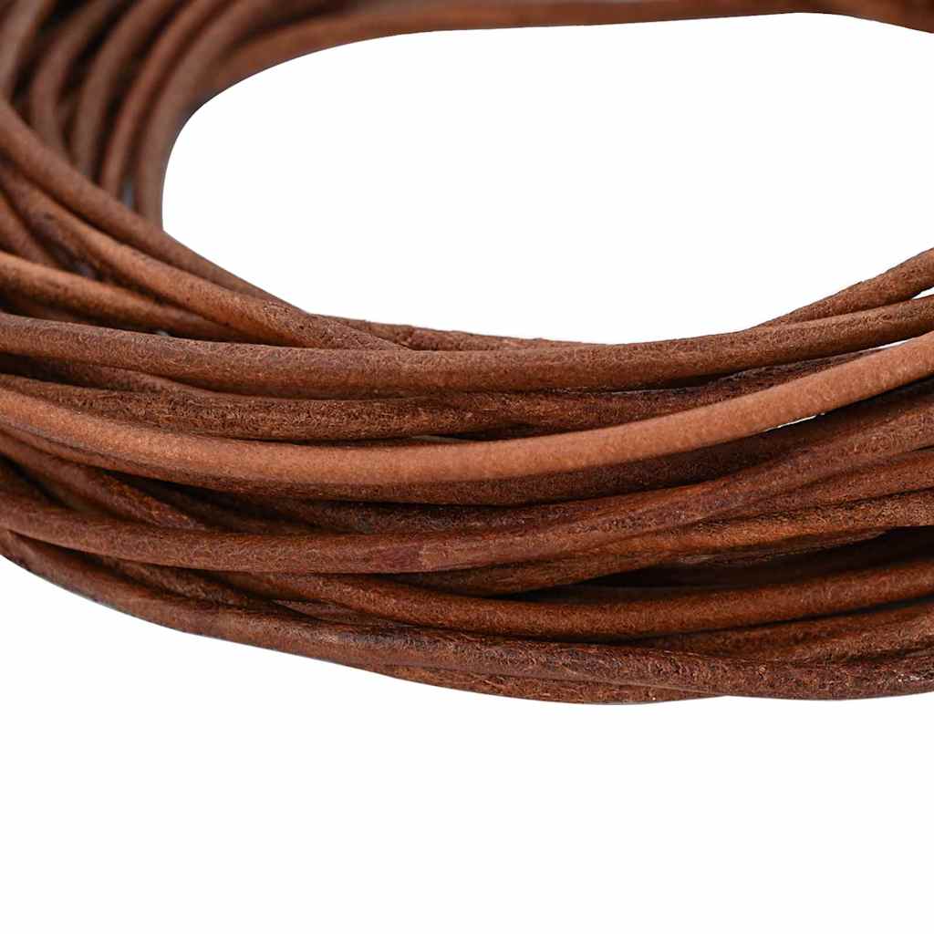 vidaXL Leder Schnur Hellbraun Ø3 mm x 50 m Leder - Image 3