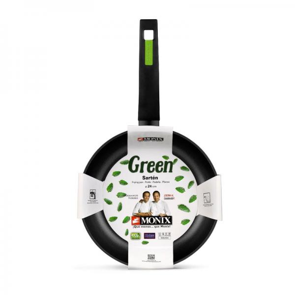 Padella Monix GREEN 30CM Nero Multicolore Acciaio inossidabile Alluminio Bachelite - Image 4
