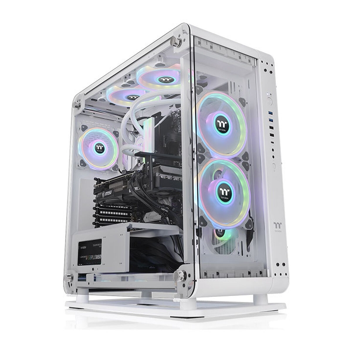 Case computer desktop ATX THERMALTAKE Core P6 TG Snow Bianco