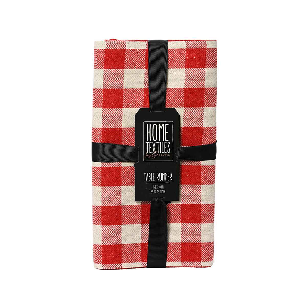 Runner da Tavolo Lifetime Bianco Rosso 100 % cotone 30 x 150 cm Natale Quadri
