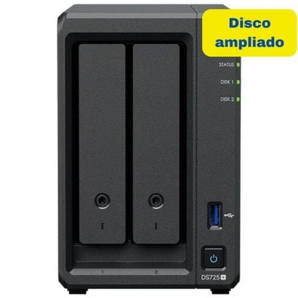 Memorizzazione in Rete NAS Synology DS725+ 8TB Nero Intel Celeron