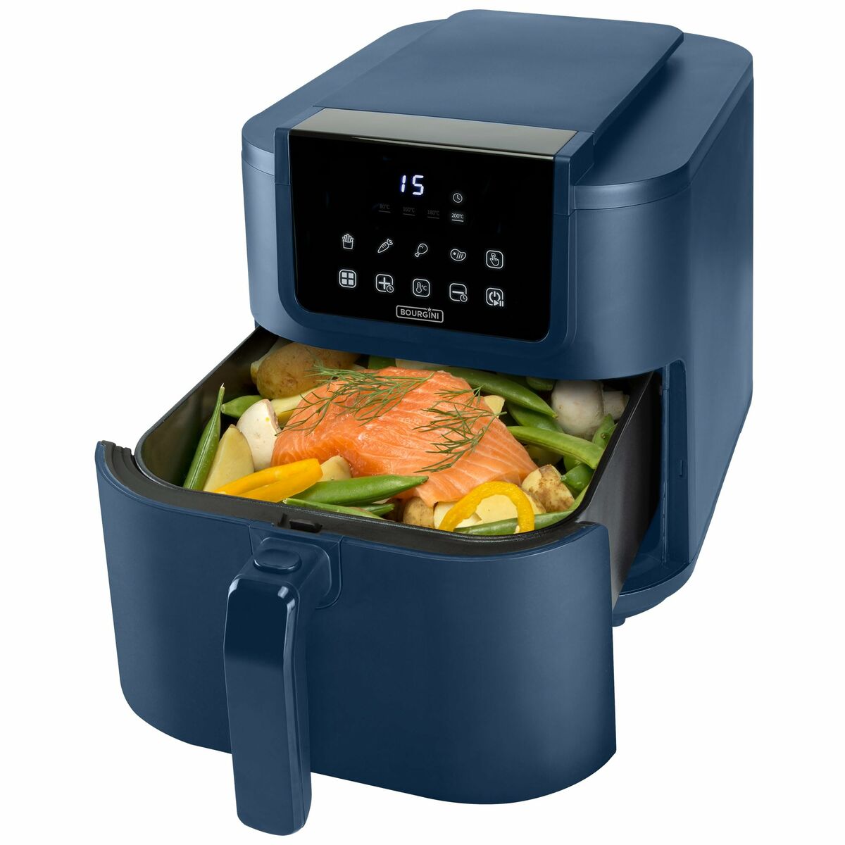 Friggitrice ad Aria Bourgini 184176     AZUL Nero 8 L