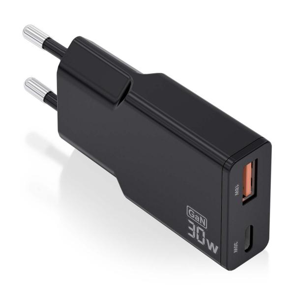 Caricabatterie da Parete Aisens ASCH-30W2P047-BK Nero 30 W