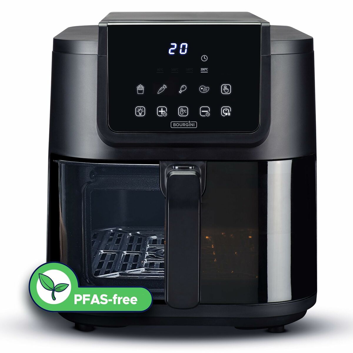 Friggitrice ad Aria Bourgini 184172 Nero 8 L