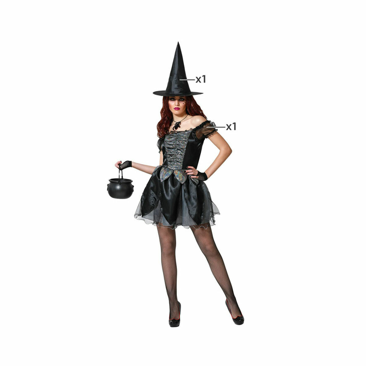 Costume per Adulti Nero Strega Taglia:XS/S - Image 3