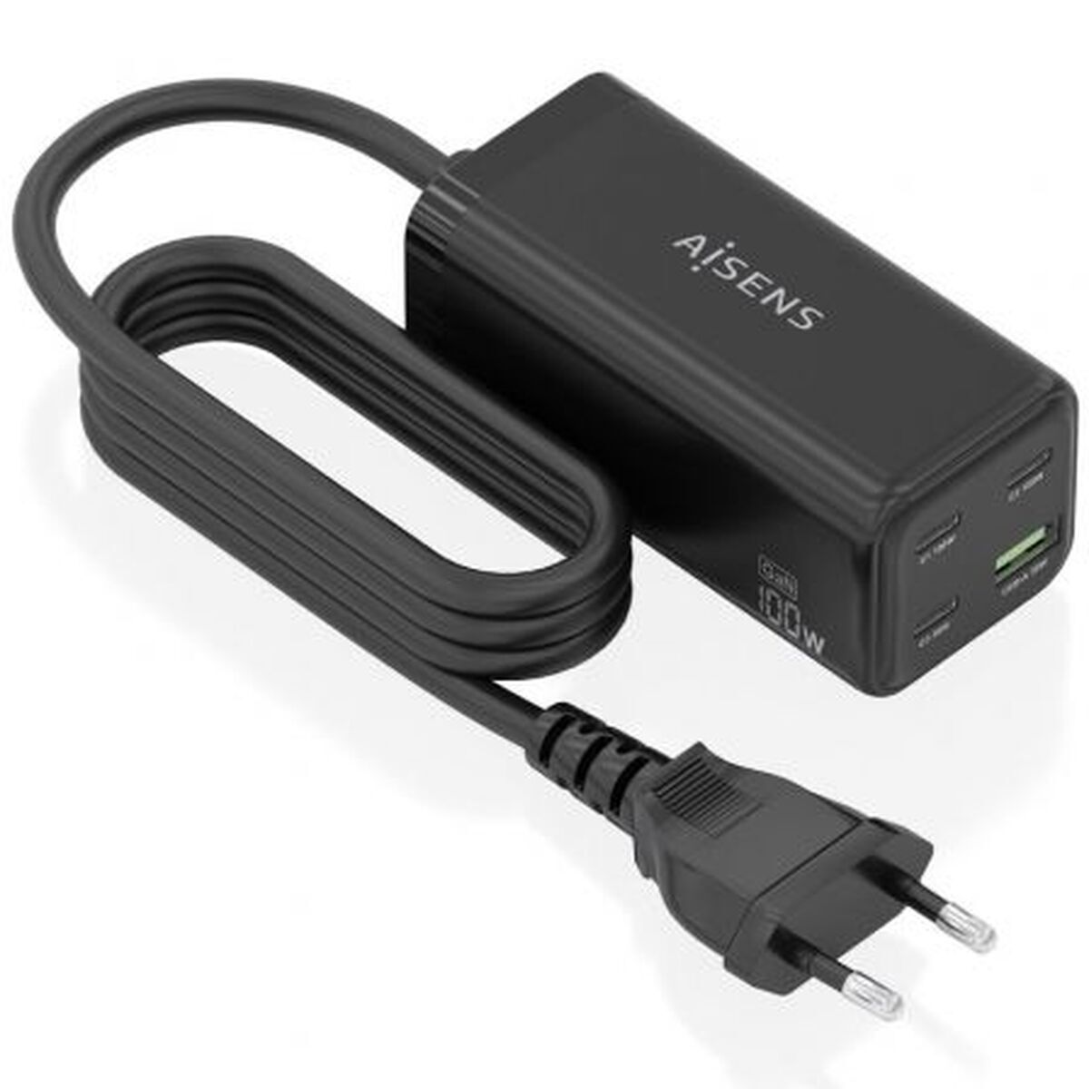 Caricabatterie Senza Fili Aisens ASCH-100W4P054-BK Nero 100 W