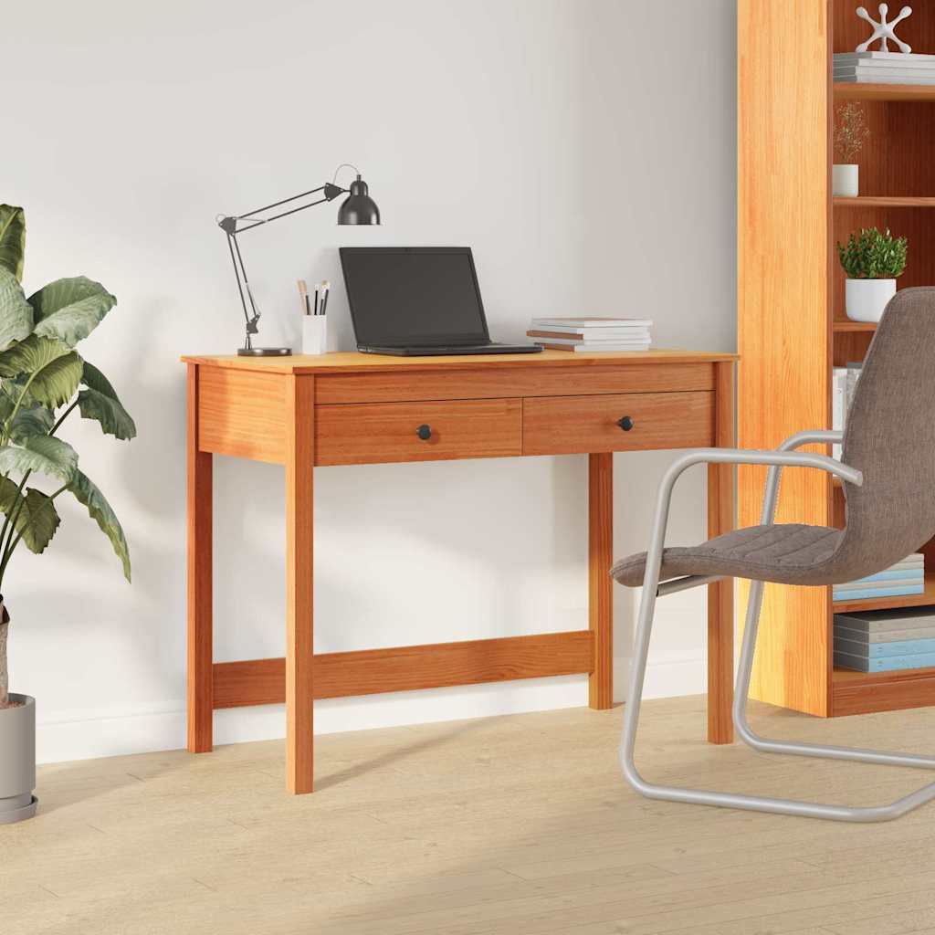 vidaXL Bureau avec tiroir Max Marron 100 x 50 x 78 cm Pin massif
