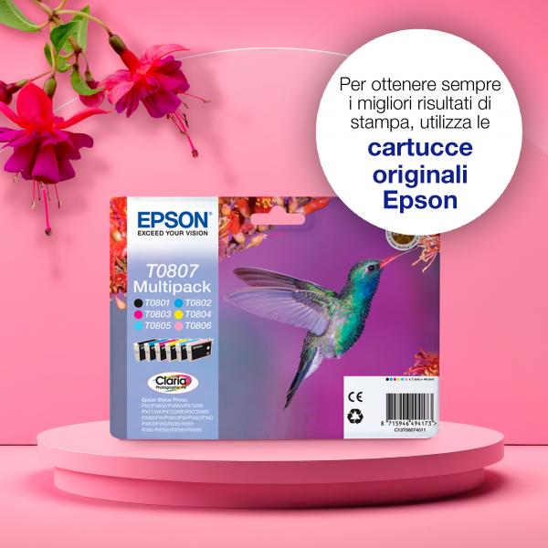 Epson T0807 Multipack - Confezione Da 6 - 44,4 Ml - Nero, Giallo, Ciano, Magenta, Magenta Chiaro, Ciano Chiaro - Image 4
