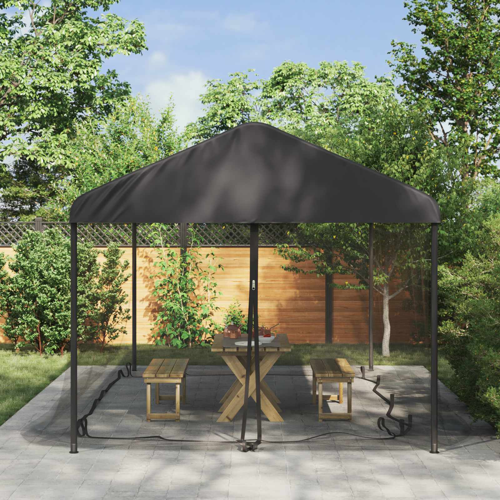 Zanzariera Per Gazebo 220 Mesh Nero 6 X 3 X 2 M Poliestere