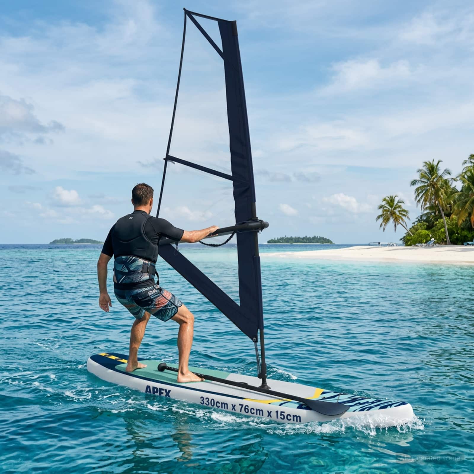 Sup Gonfiabile Con Vela Apex 330 X 76 X 15 Cm Blu Per