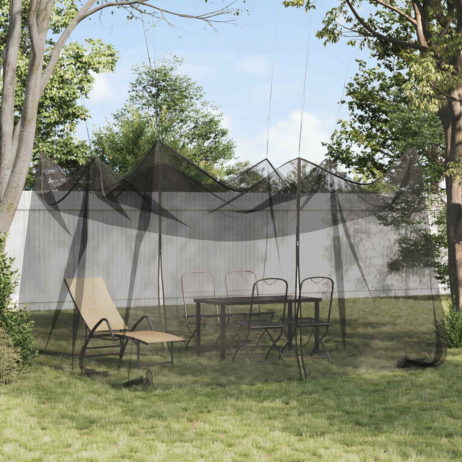 Rete Per Zanzare Da Giardino 220 Mesh Nero 4 X 4 X 2,5 M