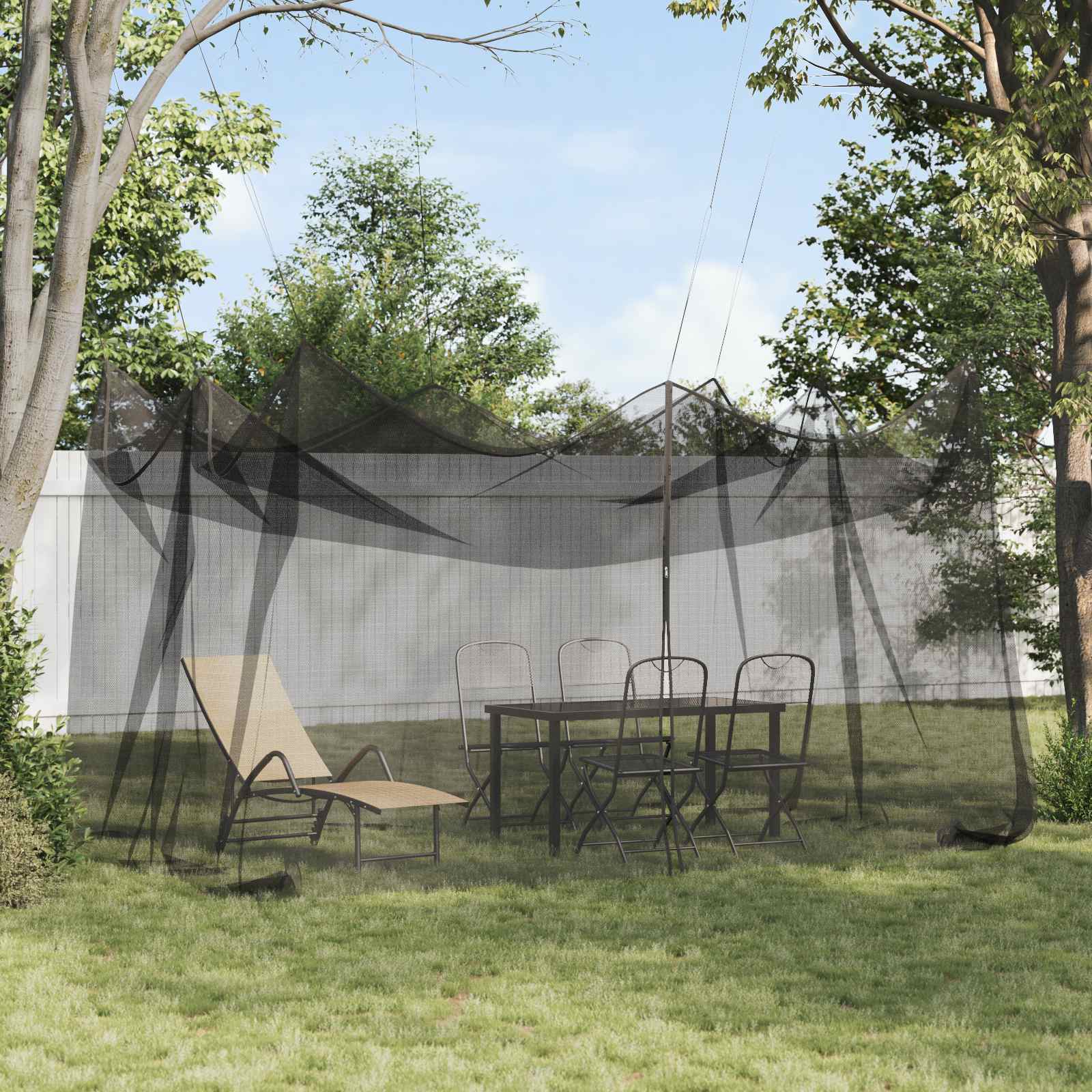 Rete Per Zanzare Da Giardino 220 Mesh Nero 3 X 4,5 X 2,5 M