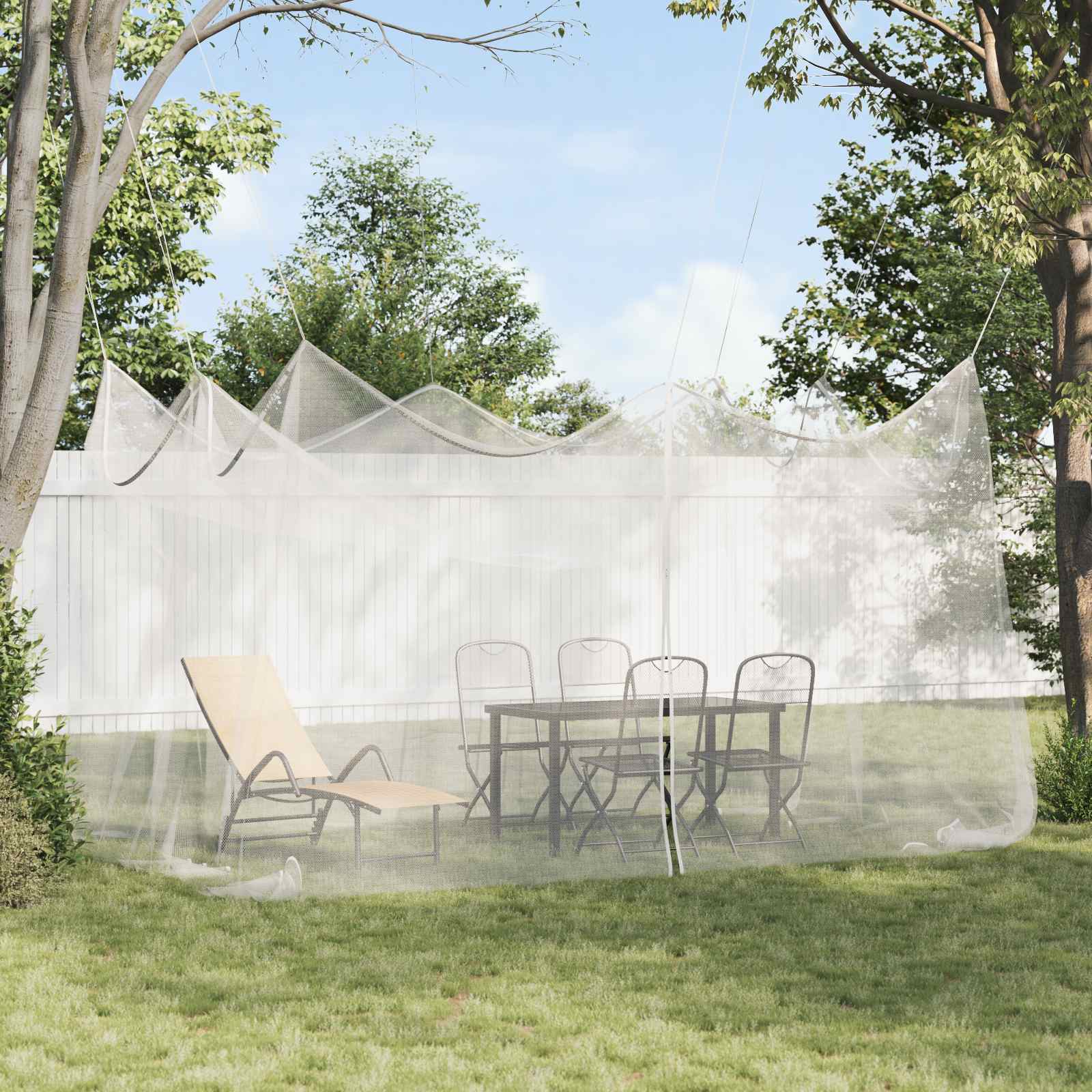 Rete Per Zanzare Da Giardino 220 Mesh Bianco 3 X 4,5 X 2,5 M