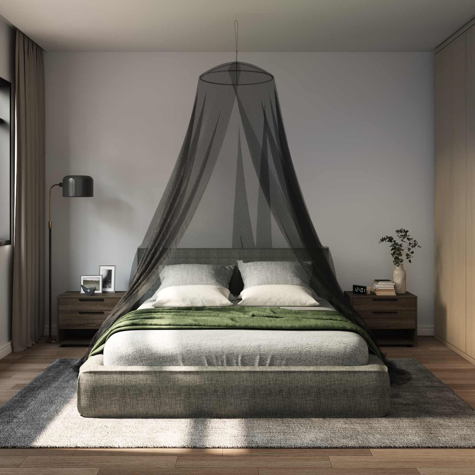 Rete Per Zanzare Per Letto 156 Mesh Nero ?56 X 220 cm