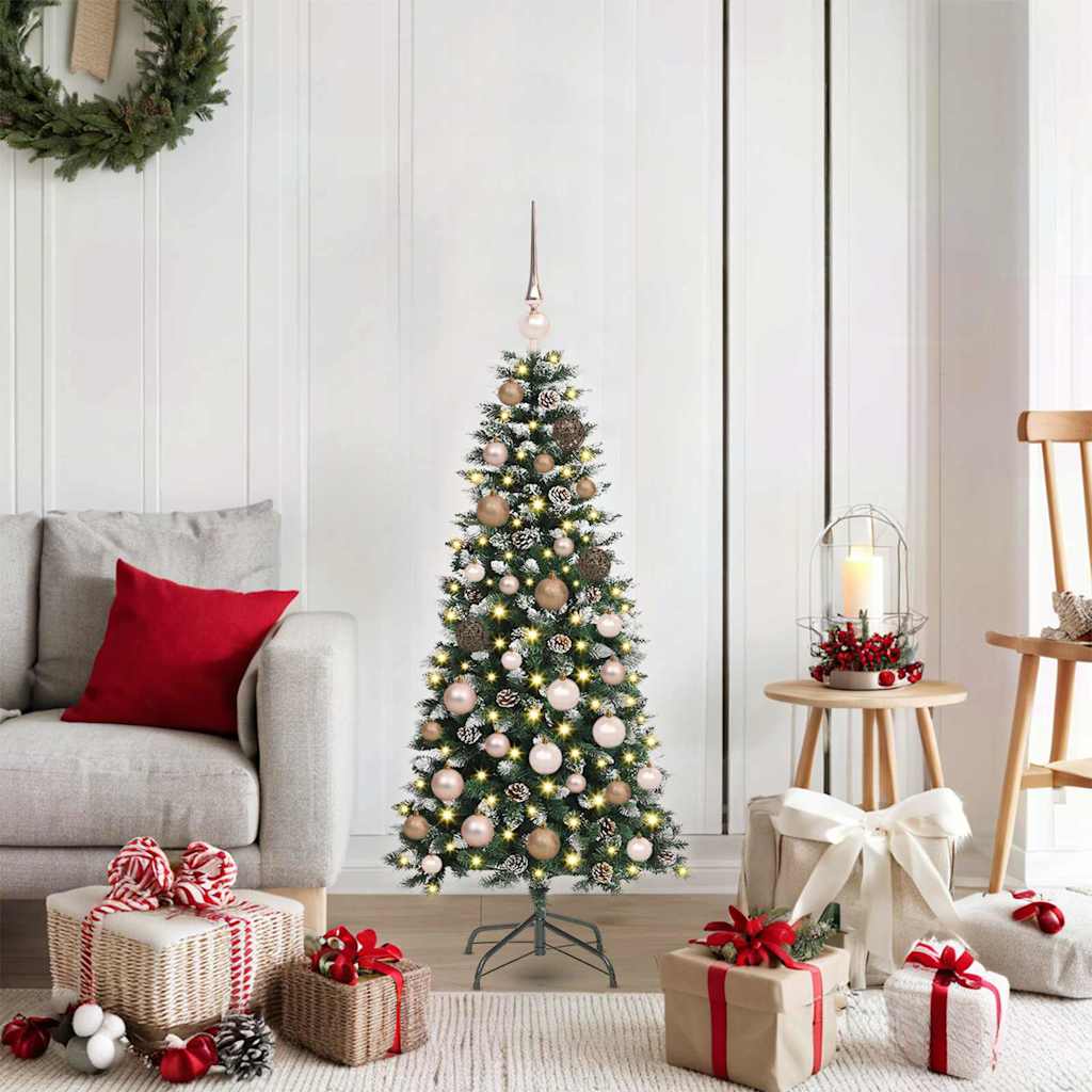 Albero Di Natale Artificiale Con 150 Led Verde 120 cm