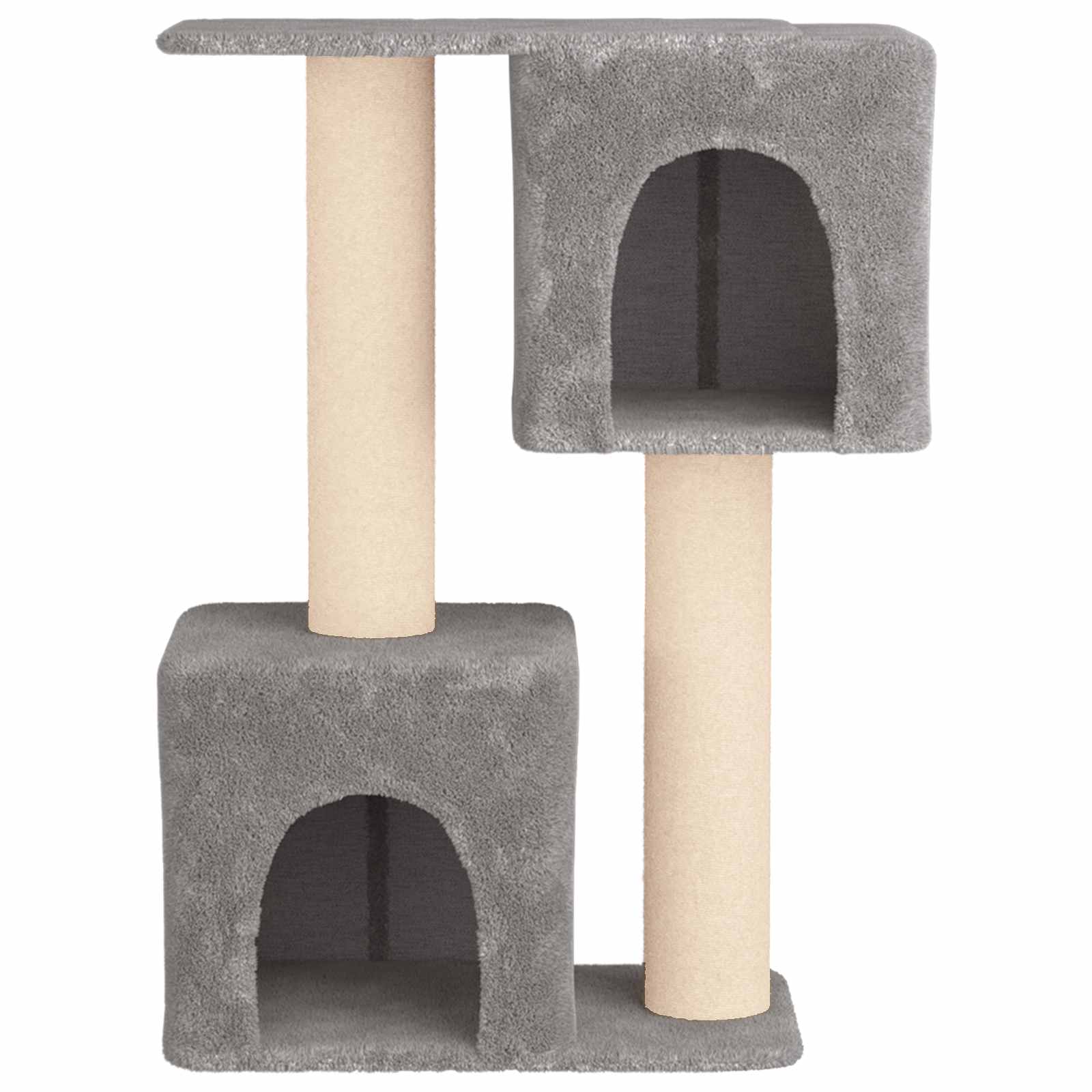 Albero Per Gatti Con Pali Per Graffiare In Sisal Grigio Chiaro - Image 4