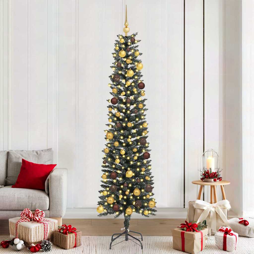 Albero Di Natale Artificiale Con 300 Led Verde 210 cm