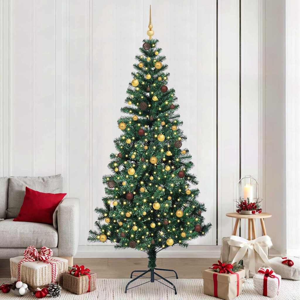 Albero Di Natale Artificiale Con Luci Integrate Verde 240 cm