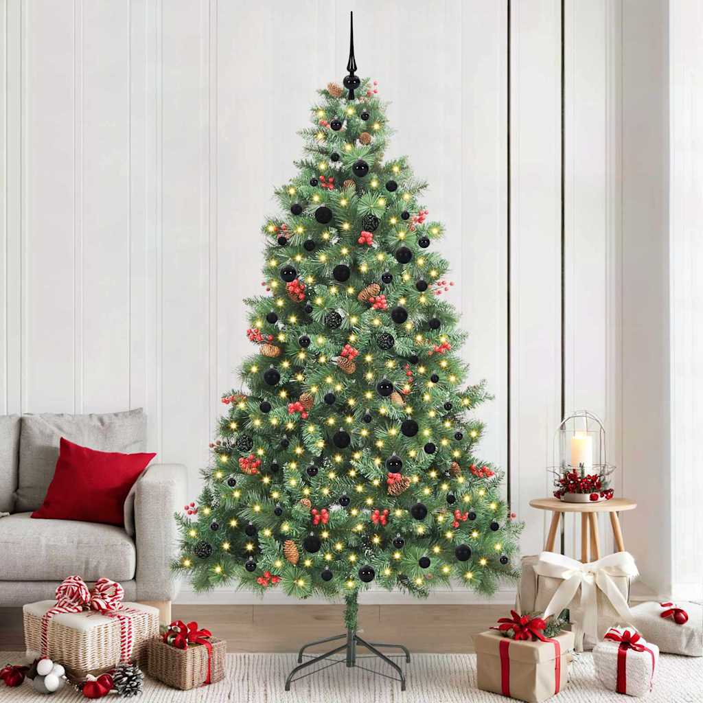 Albero Di Natale Artificiale 300 Led Bianco Caldo Pvc E Metallo