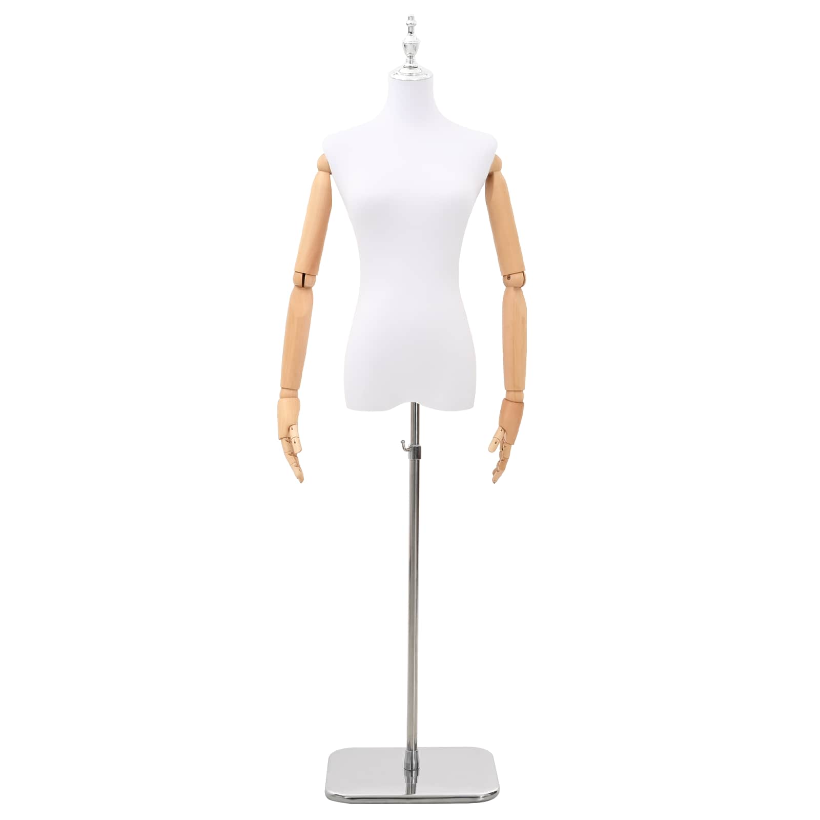 Manichino Regolabile 165-213 Cm Con Base Femmina Pp Bianco
